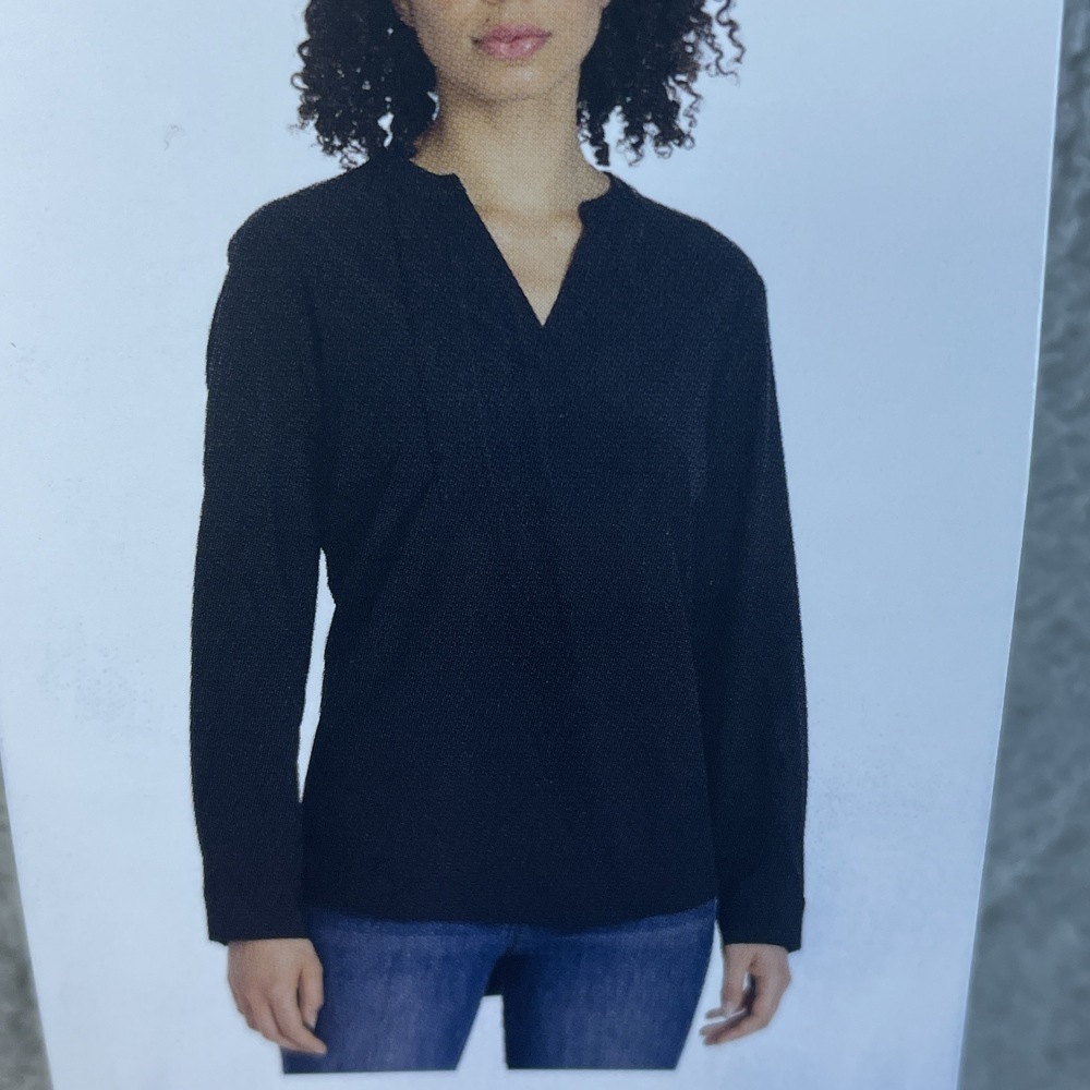REV Women's XXL Blouse Black Polyester Blend e0692